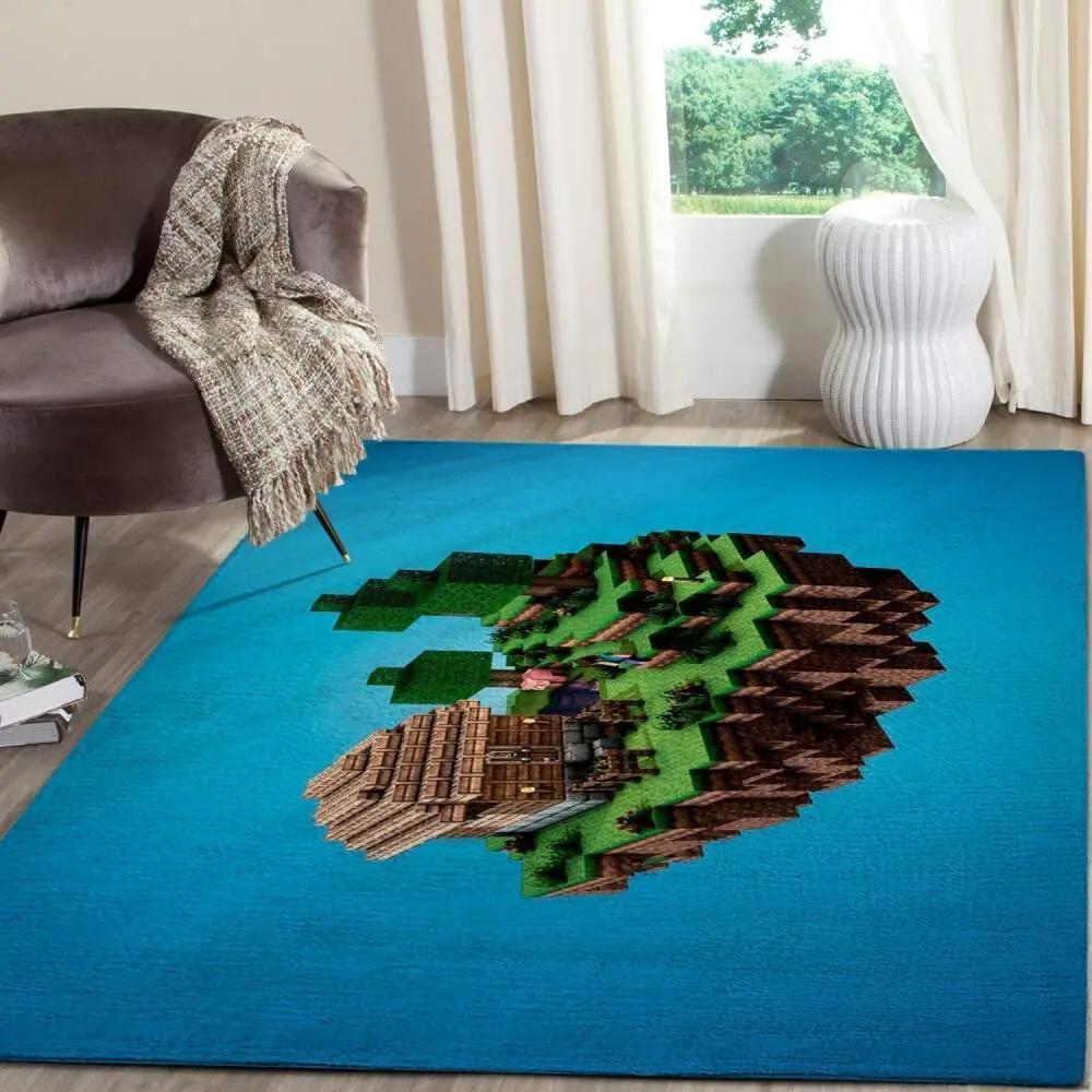 Minecraft area rug video game carpet gamer living room rugs rug regtangle carpet floor decor home decor v214 Rectangle Rug