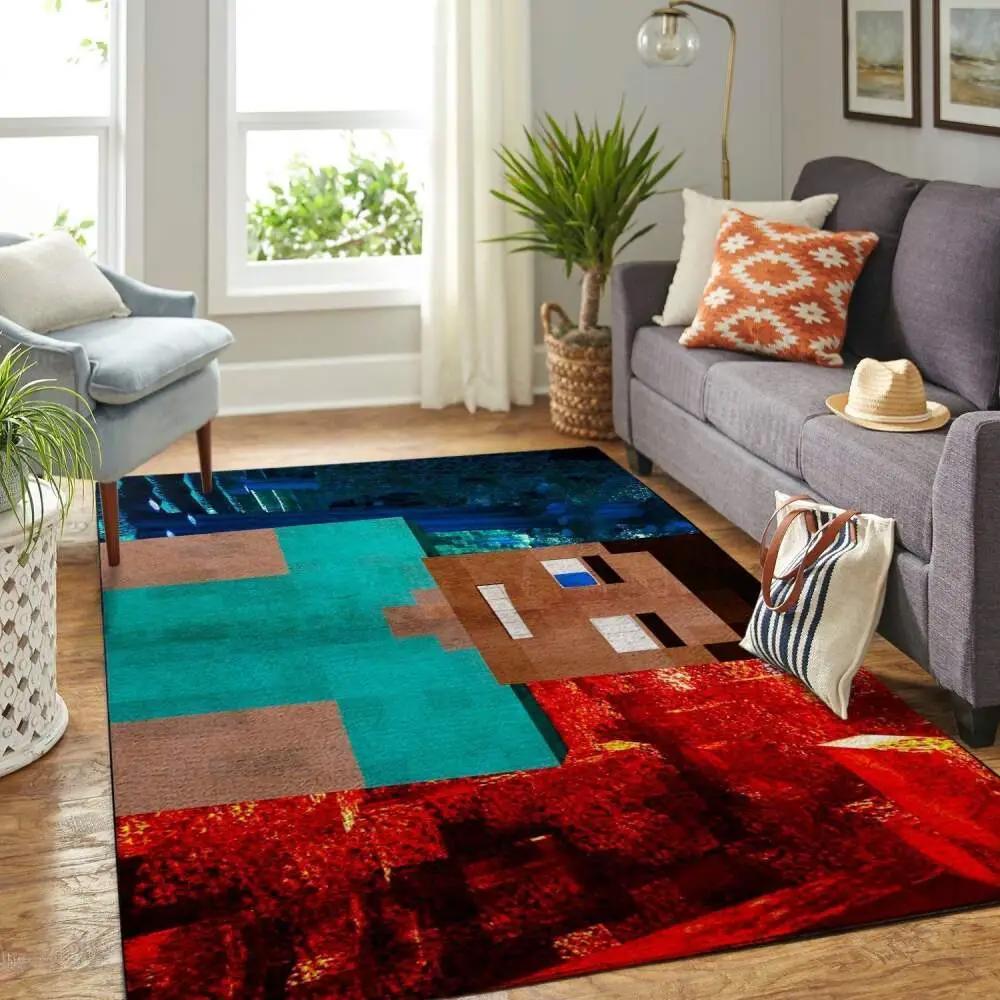 Minecraft area rug video game carpet gamer living room rugs rug regtangle carpet floor decor home decor v223 Rectangle Rug