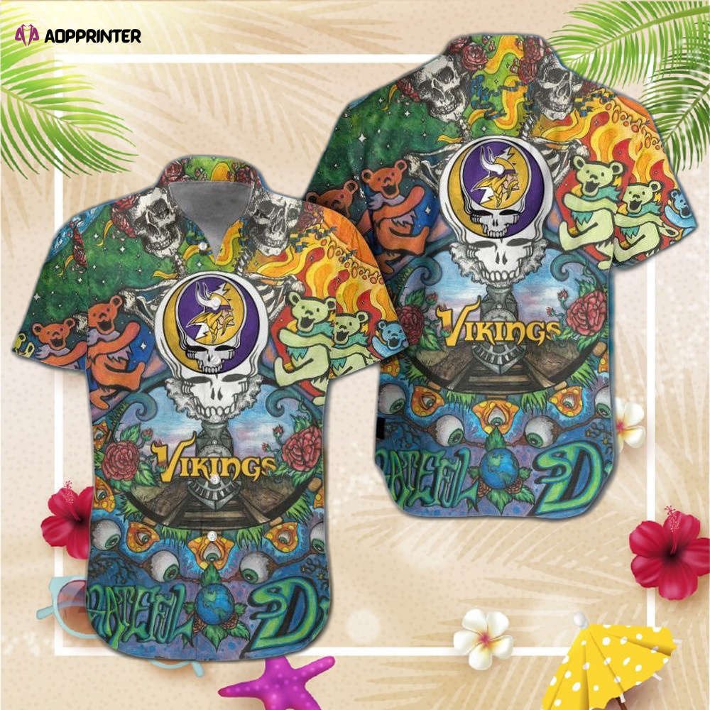 Minnesota vikings grateful dead nfl gift for fan hawaiian Hawaii Shirt