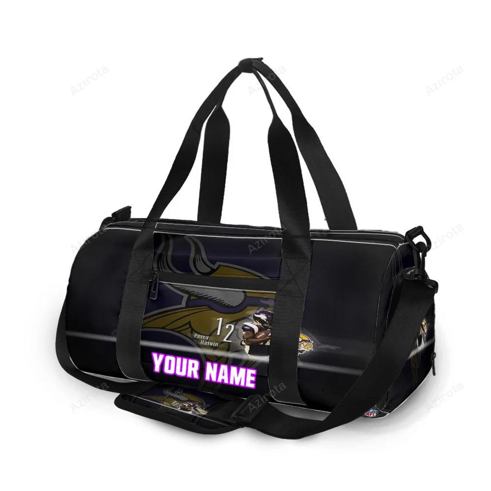 Minnesota vikings percy harvin 12 personalized name travel bag gym bag 2035 Travel Bag