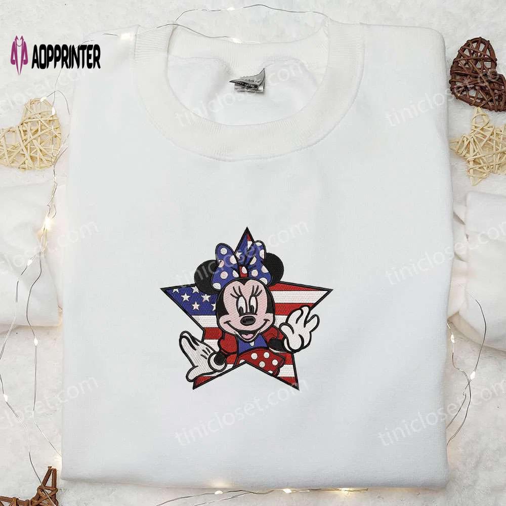 Minnie mouse independence day embroidered shirt – best disney patriotic shirts Embroidered Shirt