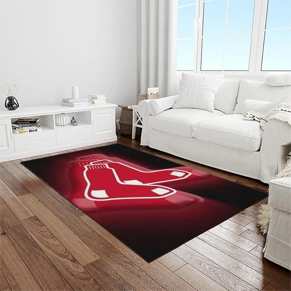 Mlb boston red sox baseball team logo rectangle area rug brs23 Rectangle Rug