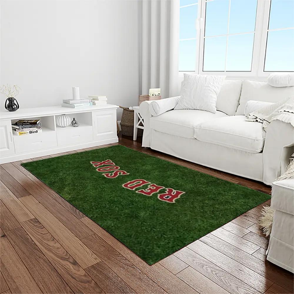 Mlb boston red sox baseball team logo rectangle area rug brs24 Rectangle Rug