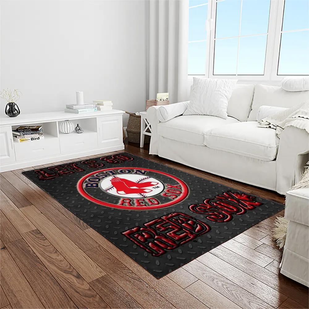 Mlb boston red sox baseball team logo rectangle area rug brs70 Rectangle Rug