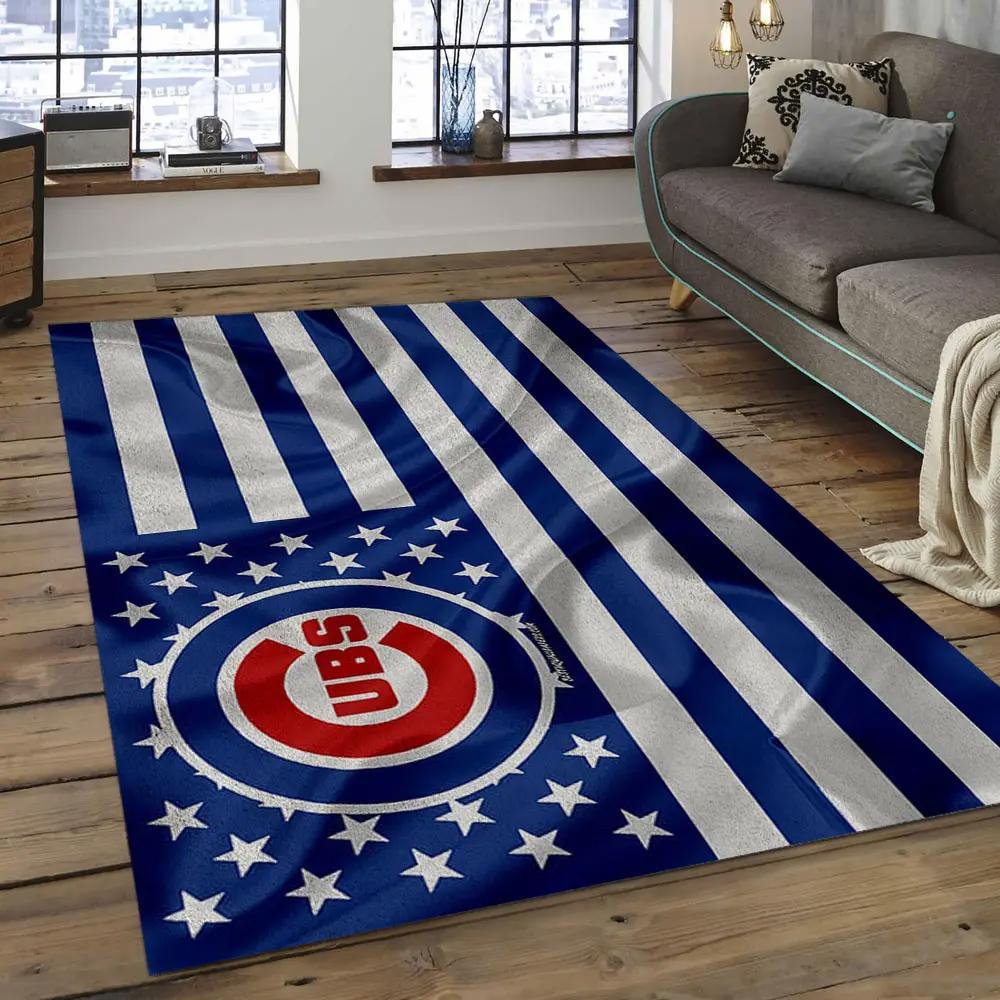Mlb chicago cubs baseball team logo rectangle area cc07 Rectangle Rug