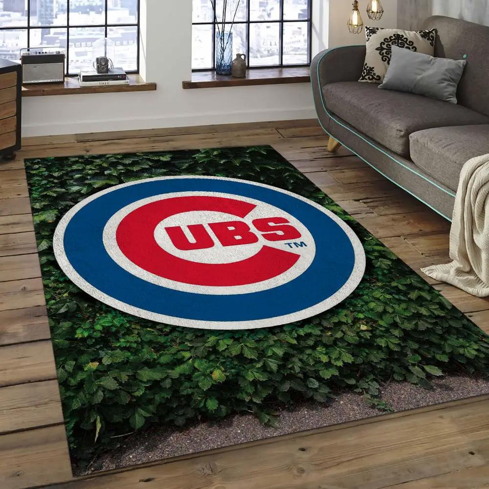Mlb chicago cubs baseball team logo rectangle area cc19 Rectangle Rug