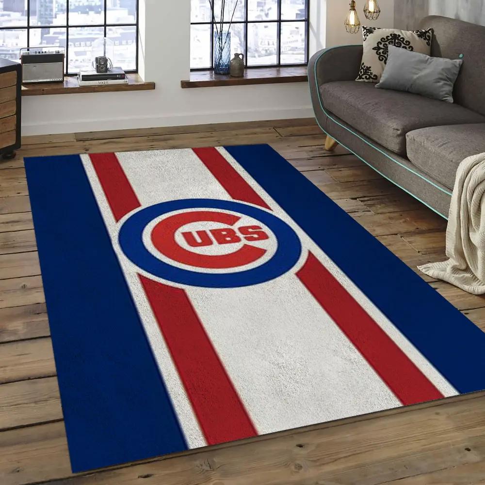 Mlb chicago cubs baseball team logo rectangle area cc26 Rectangle Rug