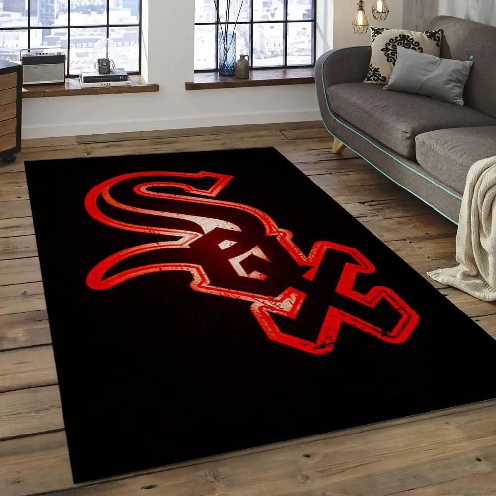 Mlb chicago white sox baseball team logo rectangle area cws11 Rectangle Rug
