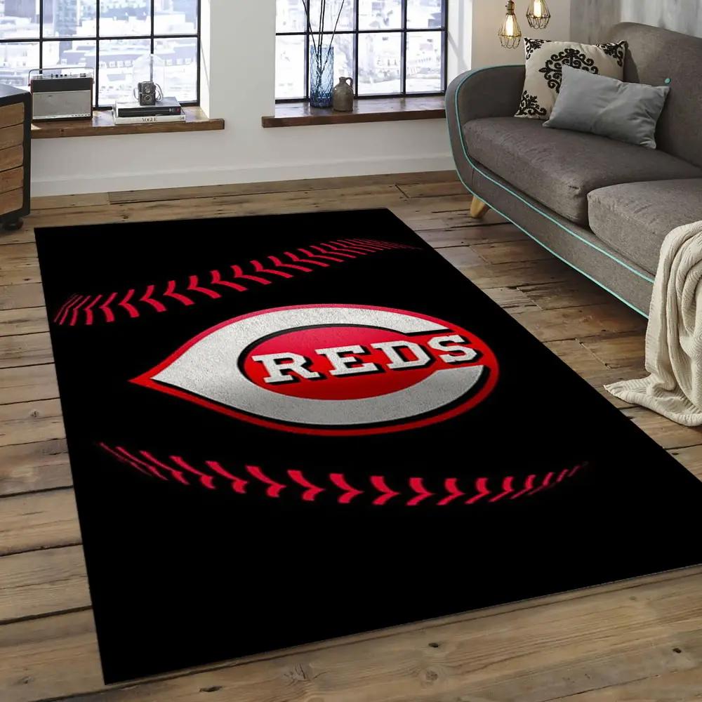 Mlb cincinnati reds baseball team logo rectangle area cr02 Rectangle Rug