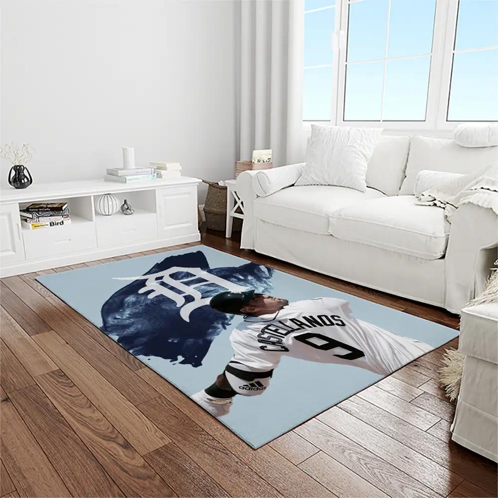 Mlb detroit tigers baseball team logo rectangle area rug dt39 Rectangle Rug
