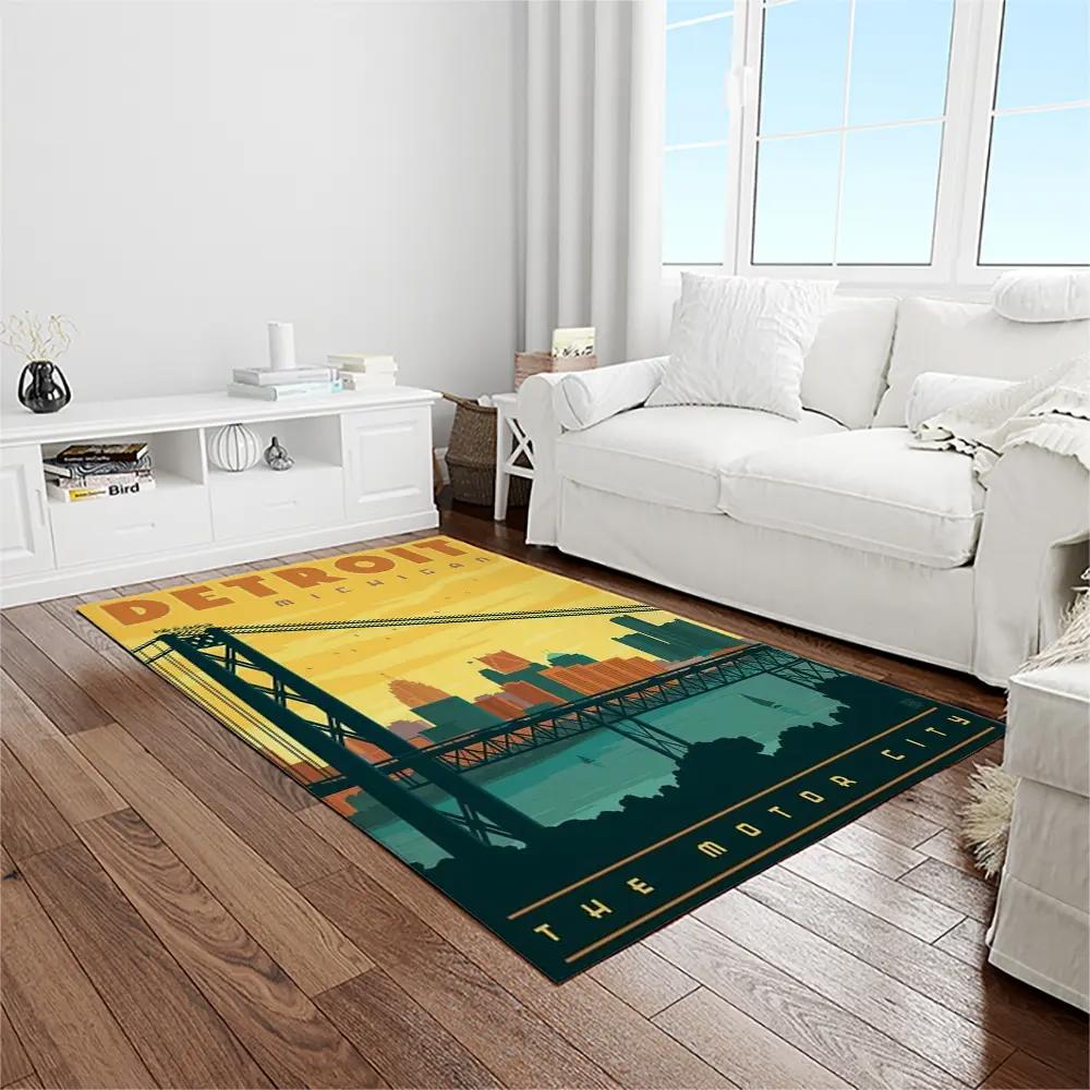 Mlb detroit tigers baseball team logo rectangle area rug dt49 Rectangle Rug