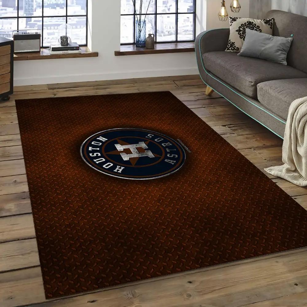 Mlb houston astros baseball team logo rectangle area ha23 Rectangle Rug