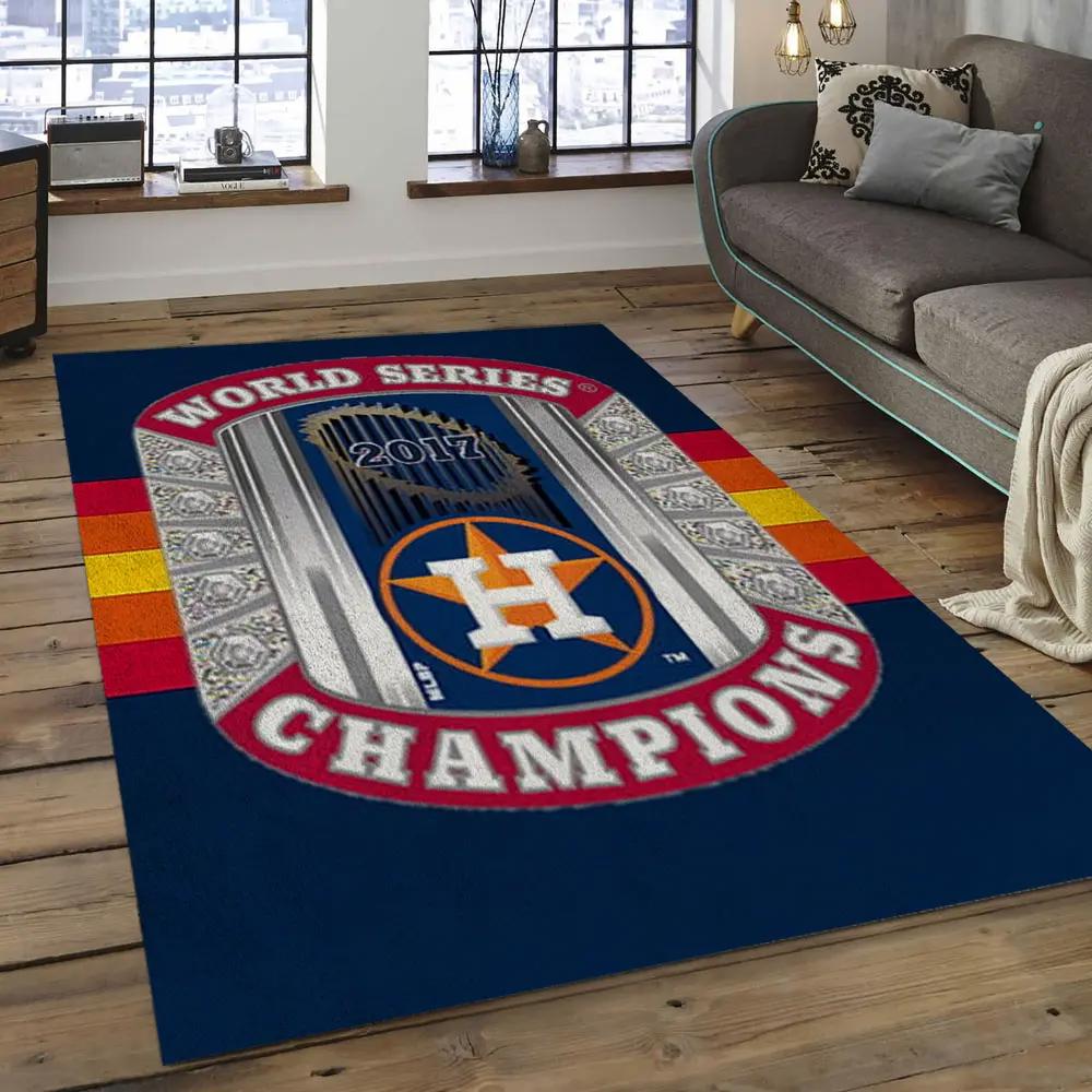 Mlb houston astros baseball team logo rectangle area ha32 Rectangle Rug