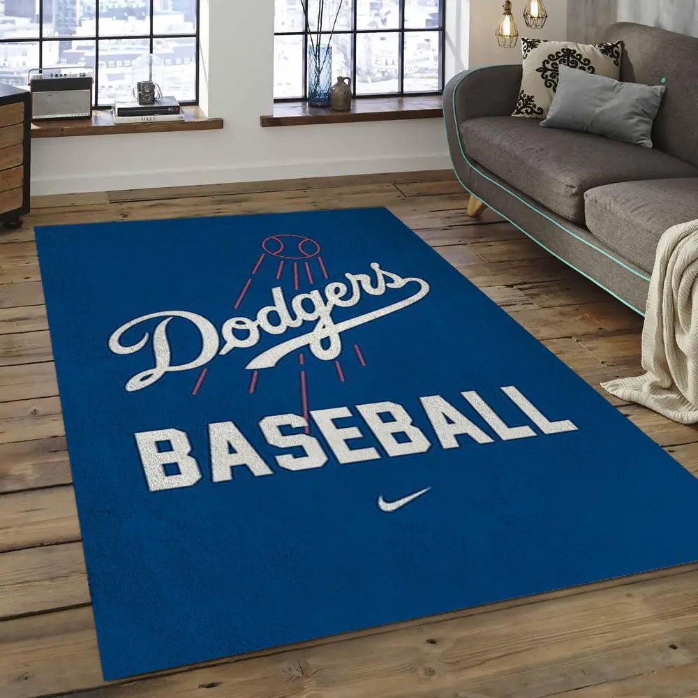 Mlb los angeles dodgers baseball team logo rectangle area lad04 Rectangle Rug