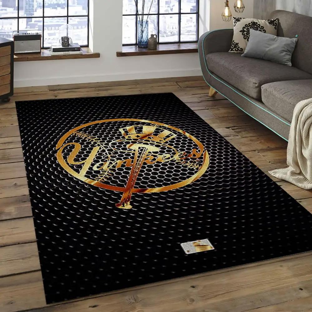Mlb new york yankees baseball team logo rectangle area nyy18 Rectangle Rug