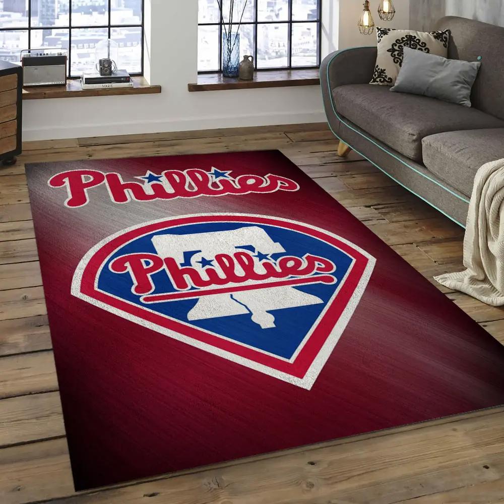 Mlb philadelphia phillies baseball team logo rectangle area pp17 Rectangle Rug