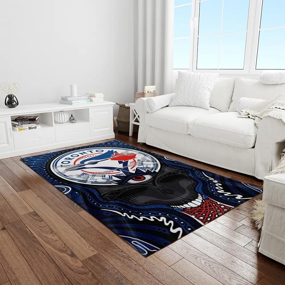 Mlb toronto blue jays baseball team logo rectangle area rug tbj24 Rectangle Rug