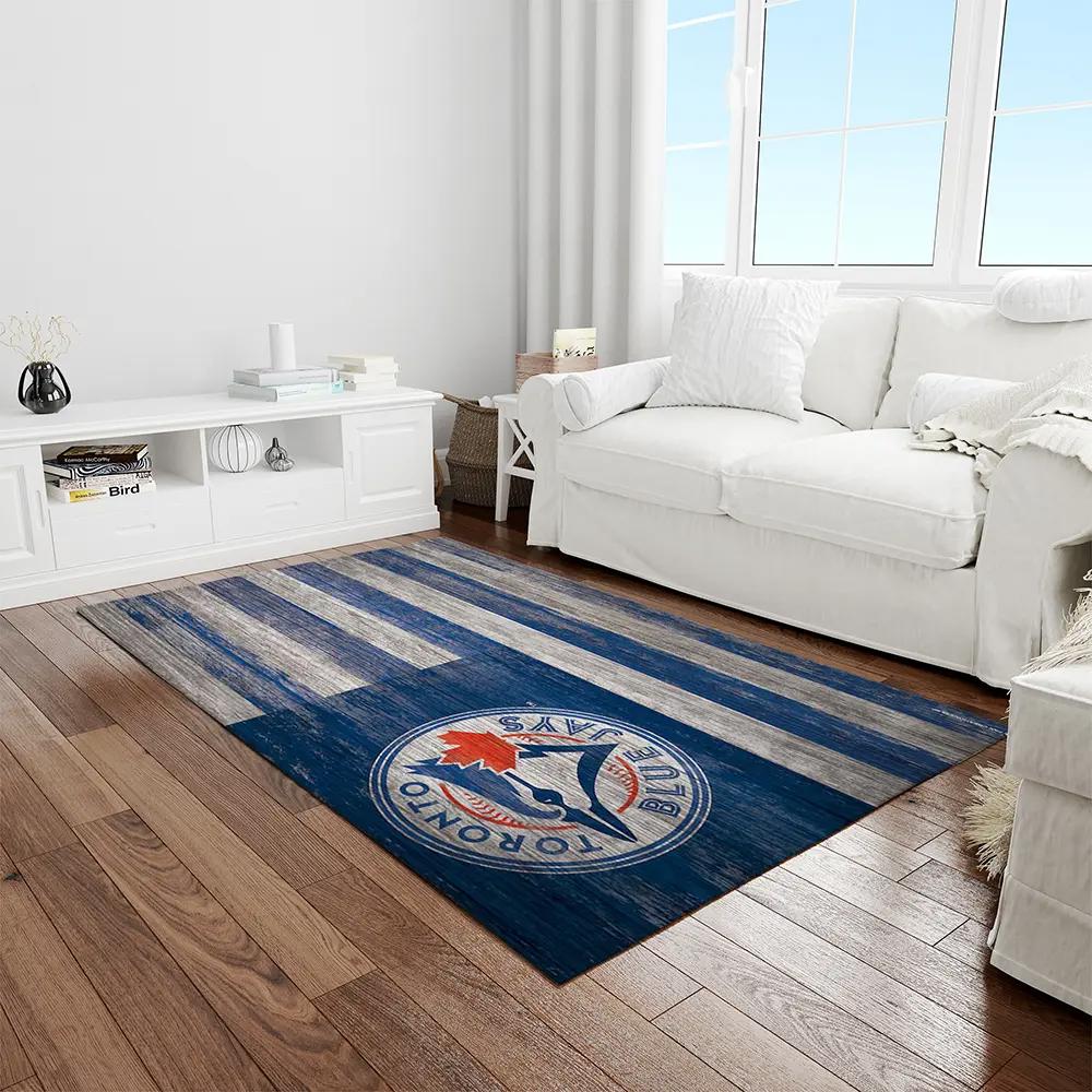 Mlb toronto blue jays baseball team logo rectangle area rug tbj49 Rectangle Rug