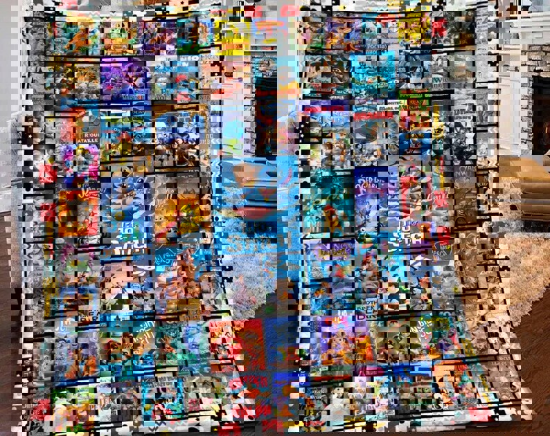 Movies characters blanket, walt world fleece blanket, couch sofa blanket, birthday gifts, christmas xmas gifts Quilt Blanket