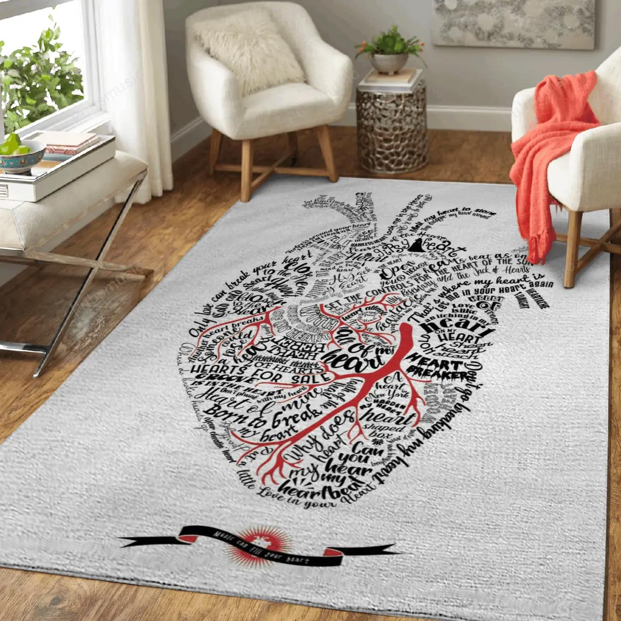 Music can fill your heart typeartworks art for fans area rug living room carpet rug regtangle carpet floor decor home decor Rectangle Rug