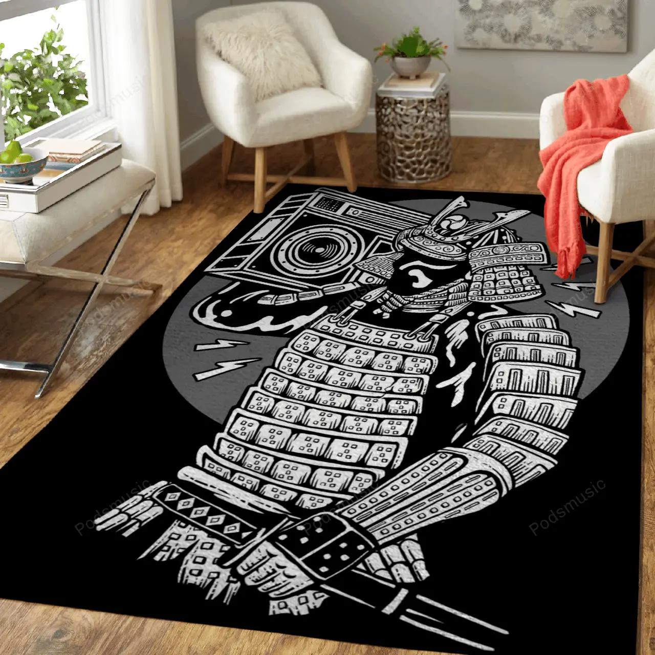 Music for samurai fantasy art for fans area rug living room carpet rug regtangle carpet floor decor home decor Rectangle Rug