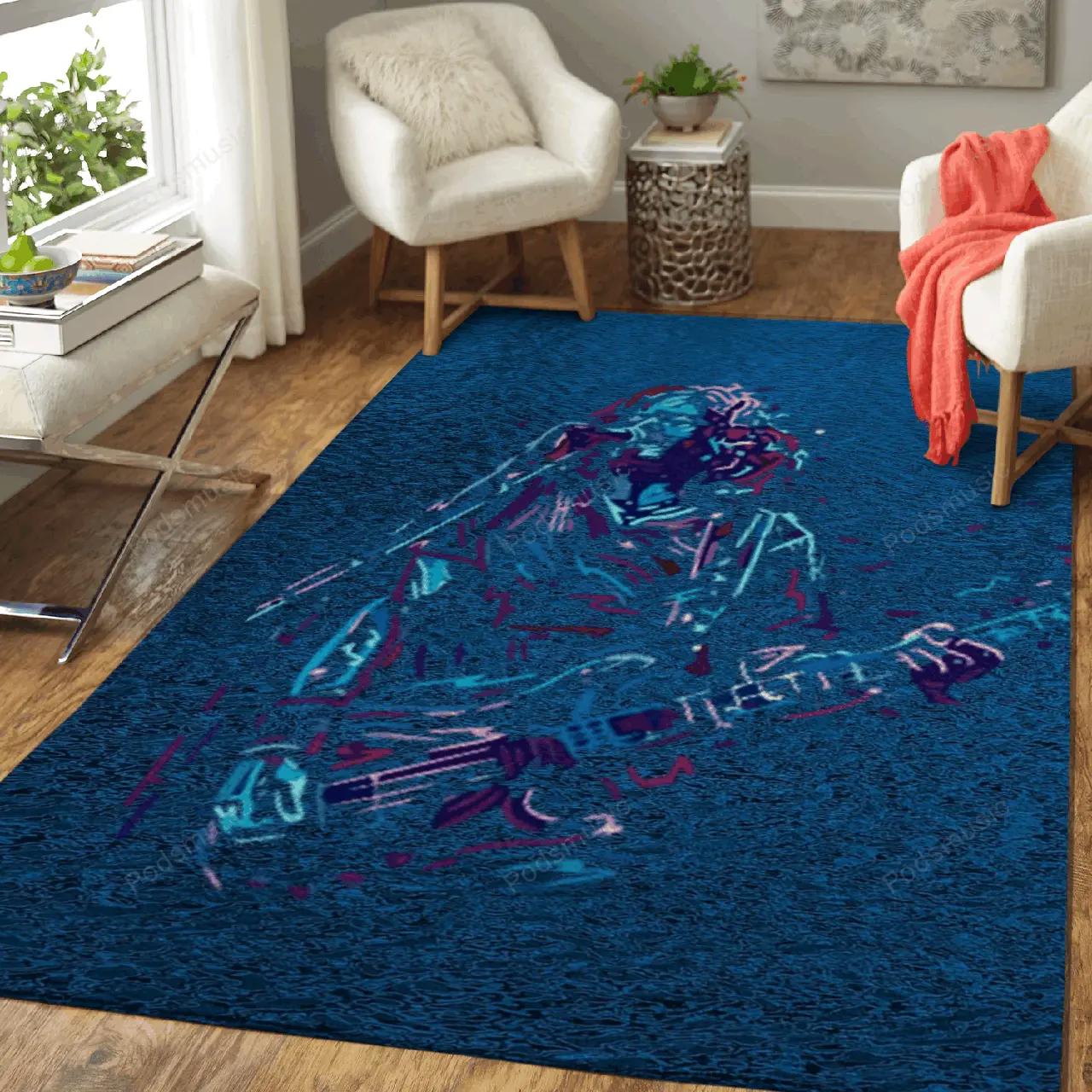 Musician with a guitar music art for fans area rug living room carpet rug regtangle carpet floor decor home decor Rectangle Rug