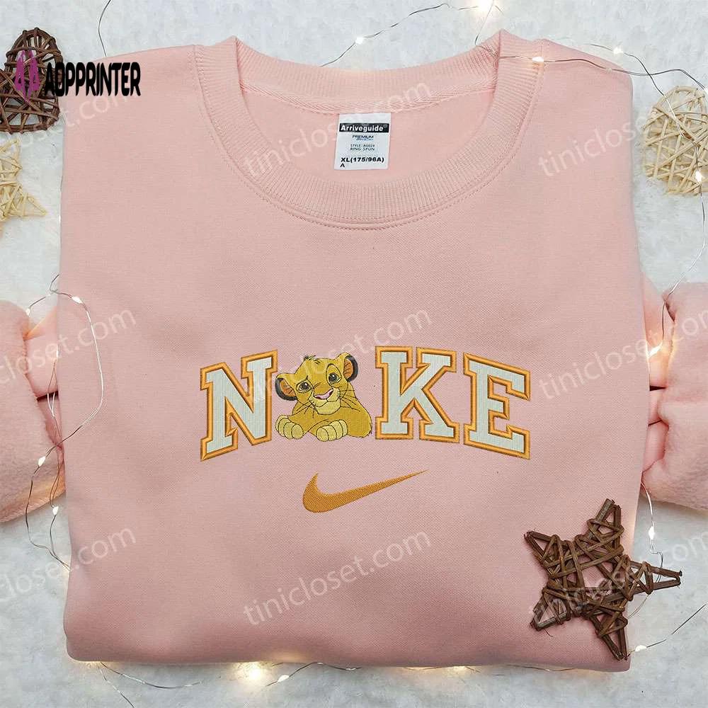 Nala simba x nike embroidered shirt: the lion king disney inspired nike shirt Embroidered Shirt