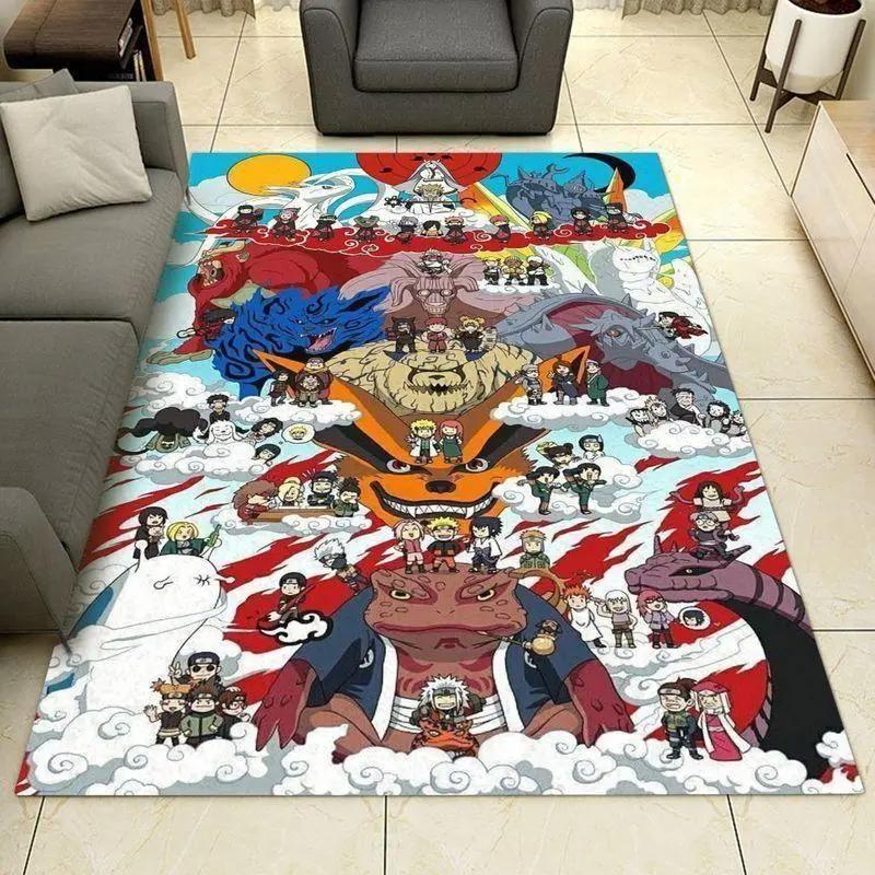 Naruto area rug anime rug regtangle carpet floor decor home decor Rectangle Rug