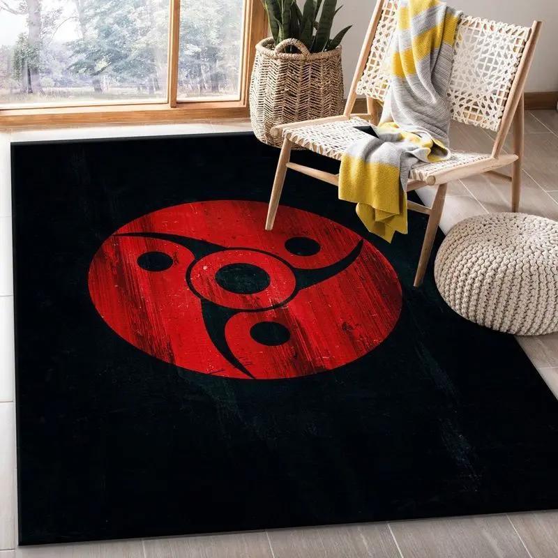 Naruto uchiha mangekyou sharingan 2 area rug living room and bed room rug rug regtangle carpet floor decor home decor Rectangle Rug