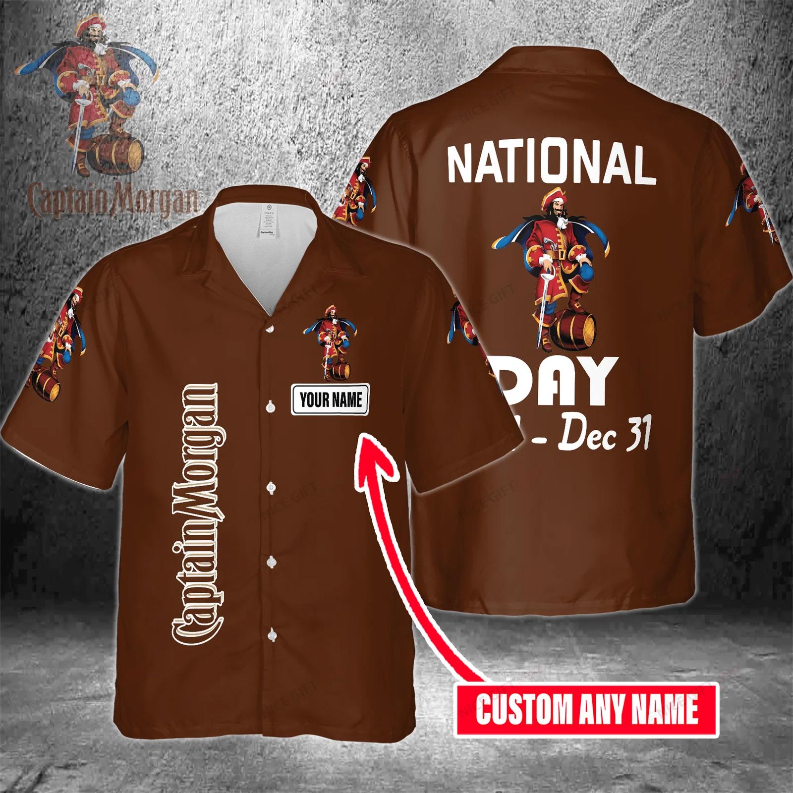 National captain morgan day jan 1 – dec 31 custom name hawaiian shirt 3hs-u0i9 Hawaii Shirt