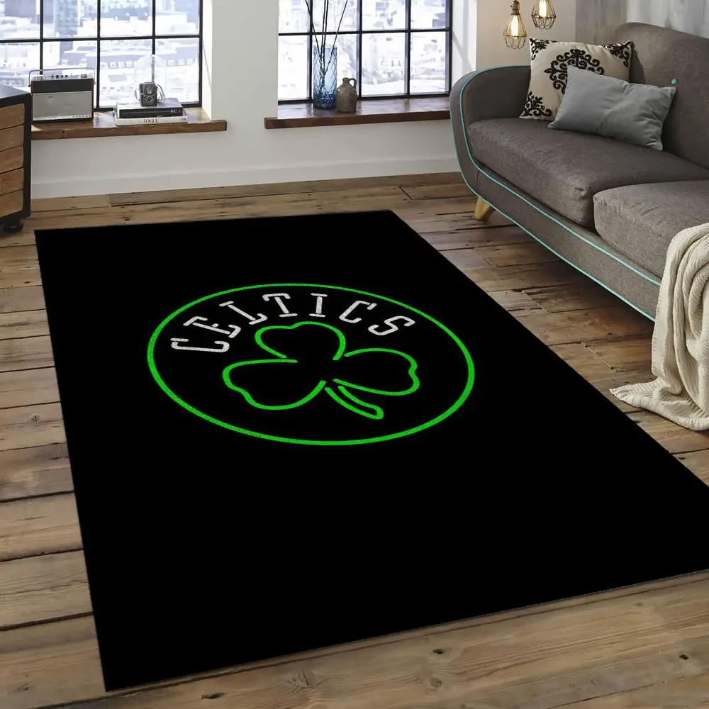 Nba boston celtics basketball legend team logo rectangle area bc03 Rectangle Rug