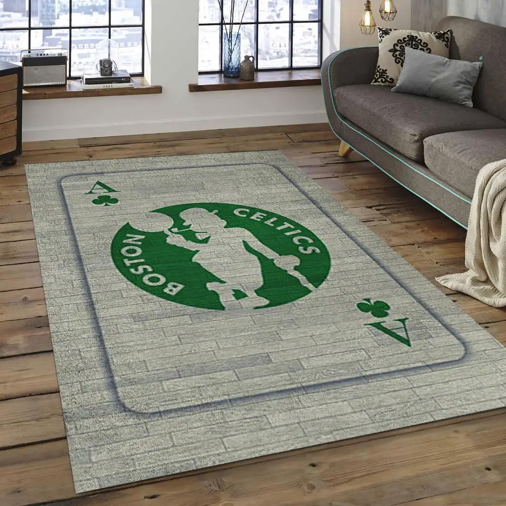 Nba boston celtics basketball legend team logo rectangle area bc14 Rectangle Rug