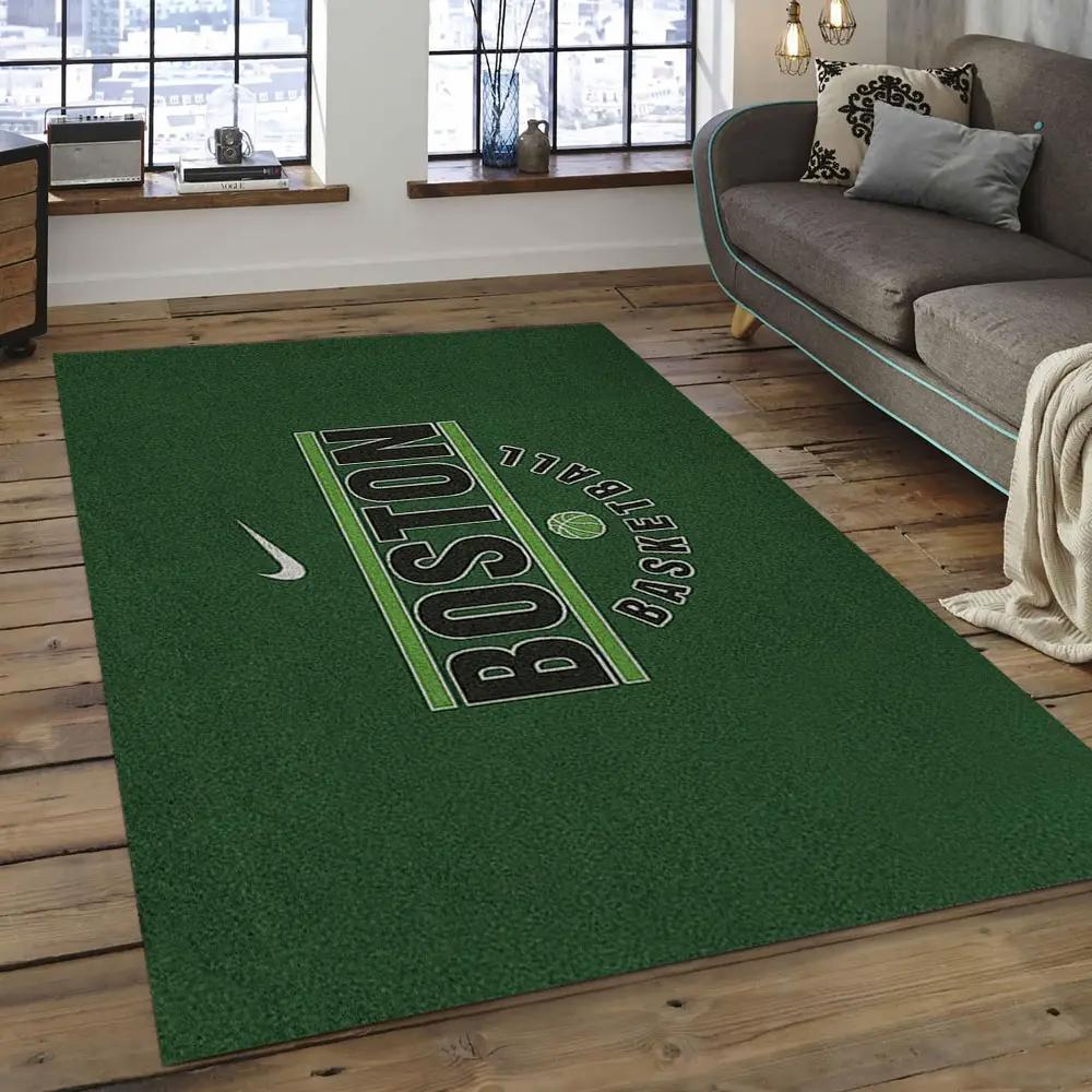Nba boston celtics basketball legend team logo rectangle area bc22 Rectangle Rug