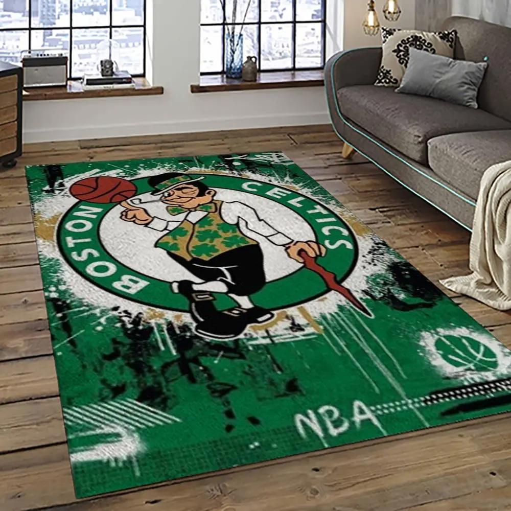 Nba boston celtics basketball team logo sport carpet area rug home decor best gift for friends bc64 Rectangle Rug