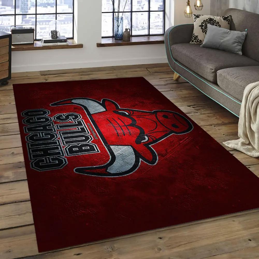 Nba chicago bulls basketball legend team logo rectangle area cb15 Rectangle Rug