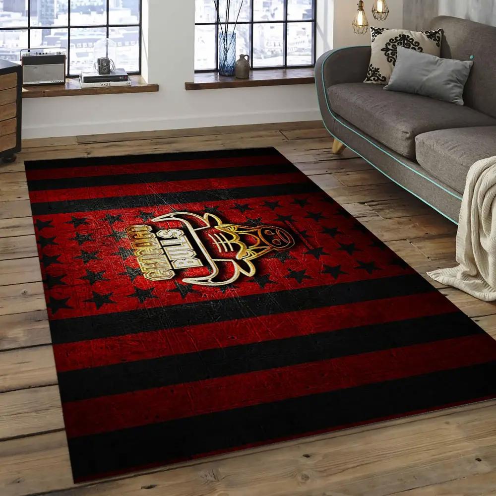 Nba chicago bulls basketball legend team logo rectangle area cb23 Rectangle Rug