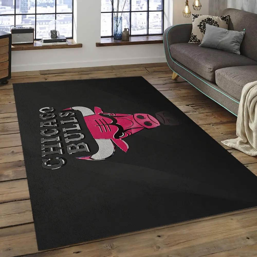 Nba chicago bulls basketball legend team logo rectangle area cb28 Rectangle Rug