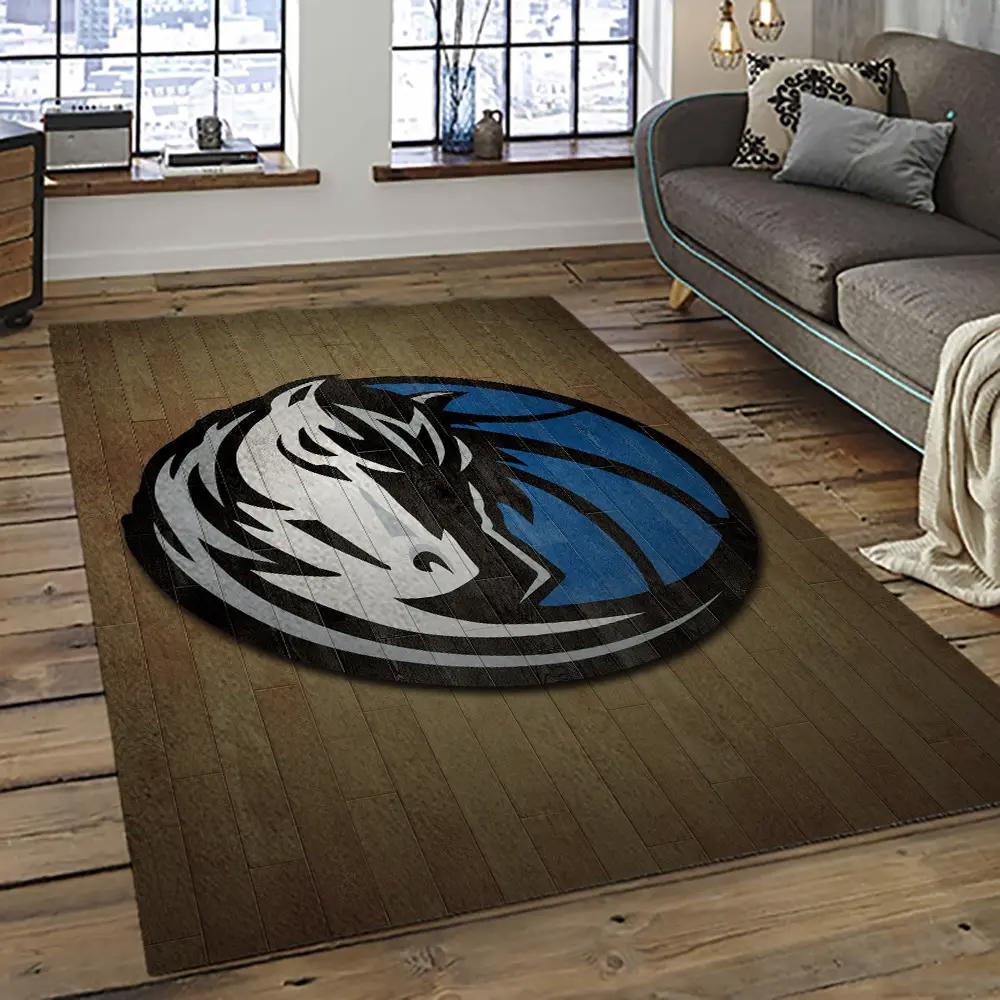 Nba dallas mavericks basketball team logo sport carpet rectangle area rug for living room dmr16 Rectangle Rug