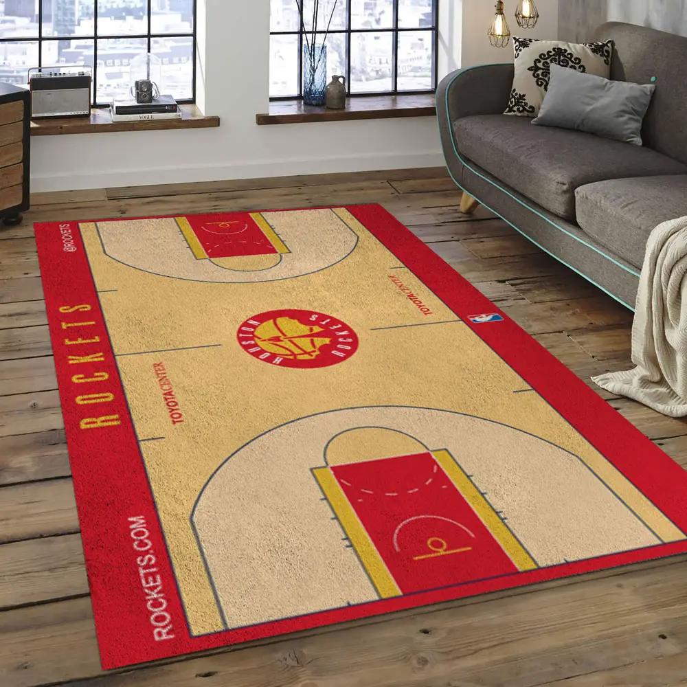Nba houston rockets basketball legend team logo rectangle area hr26 Rectangle Rug