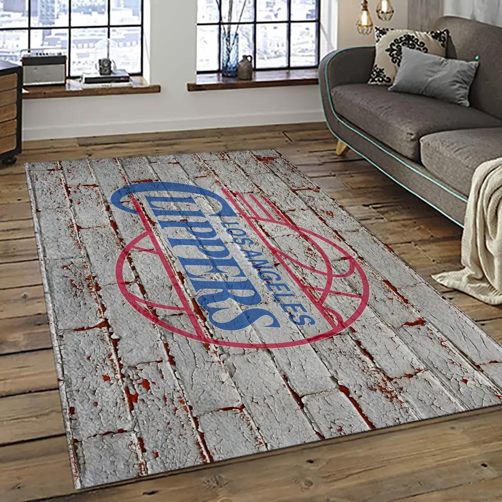 Nba los angeles clippers basketball team logo sport carpet rectangle area rug for living room lac19 Rectangle Rug