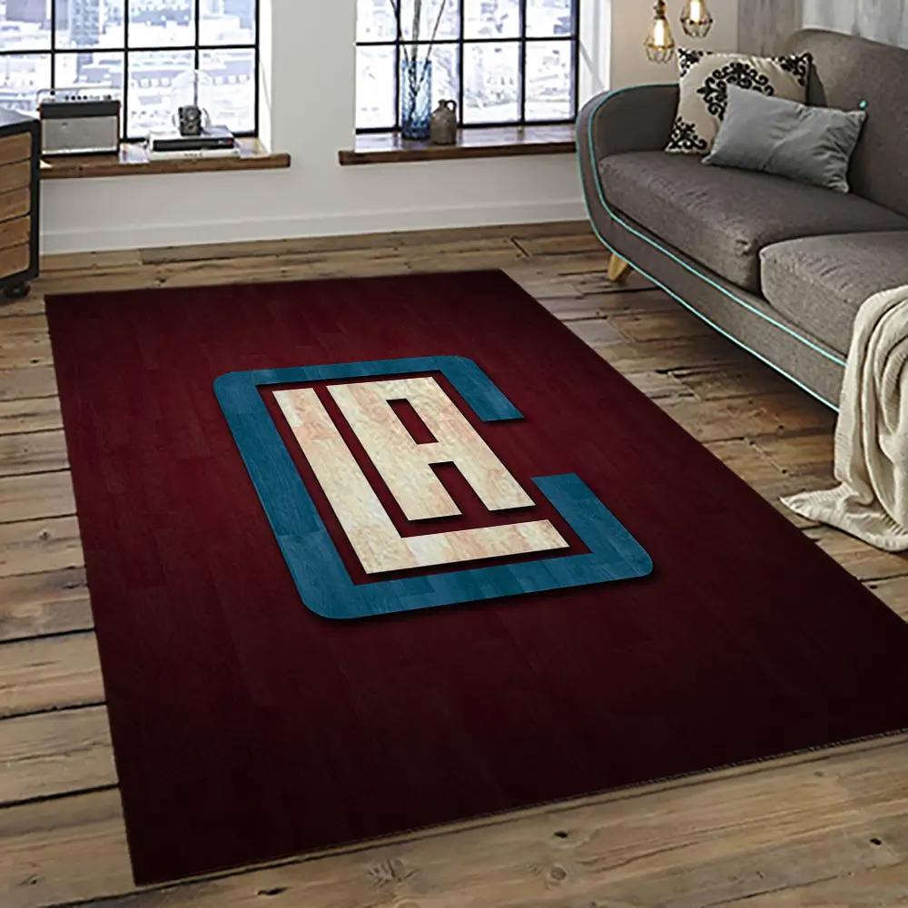 Nba los angeles clippers basketball team logo sport carpet rectangle area rug for living room lac31 Rectangle Rug