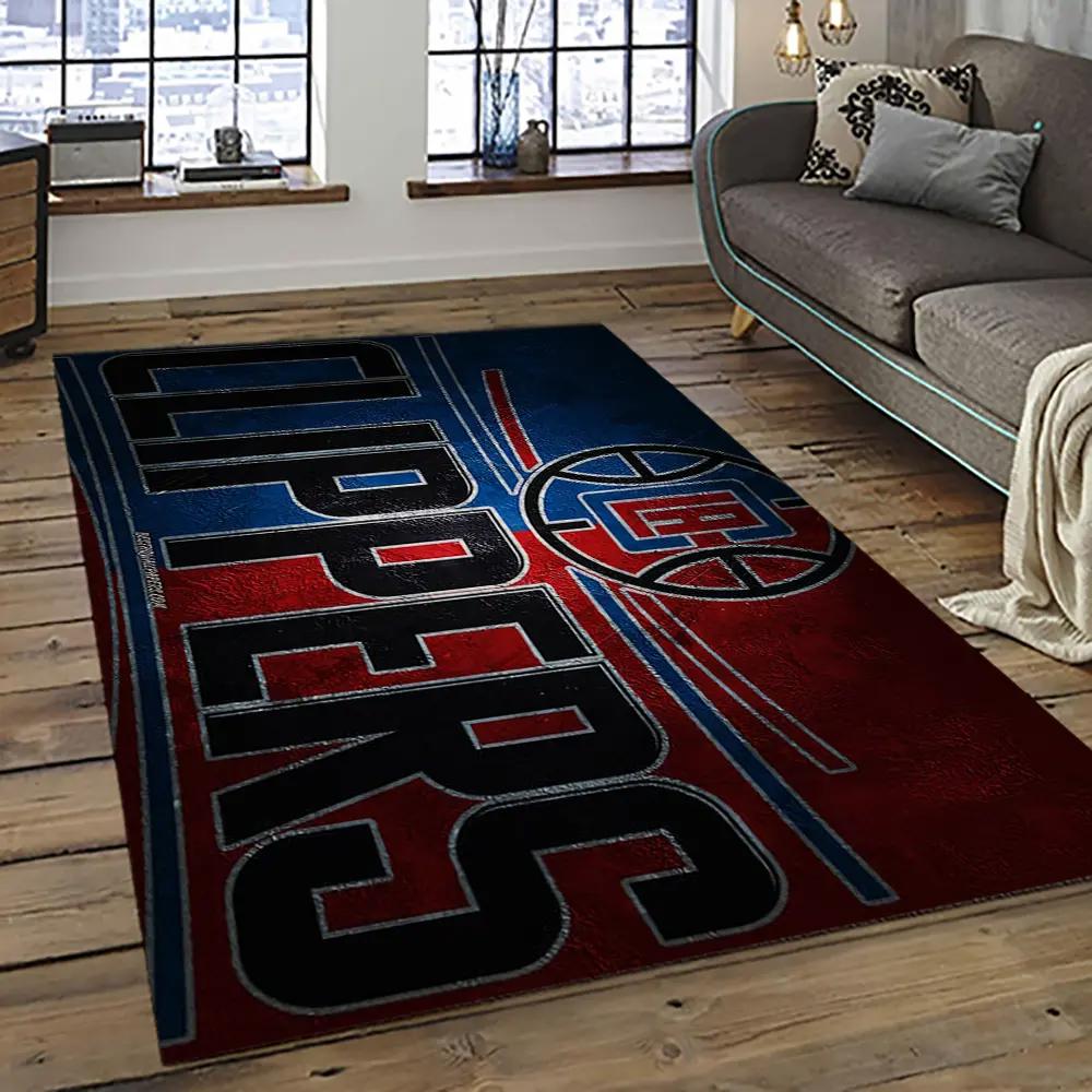 Nba los angeles clippers basketball team logo sport carpet rectangle area rug for living room lac35 Rectangle Rug