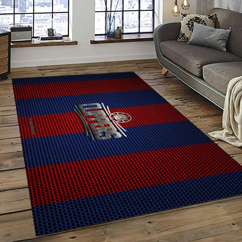 Nba los angeles clippers basketball team logo sport carpet rectangle area rug for living room lac37 Rectangle Rug