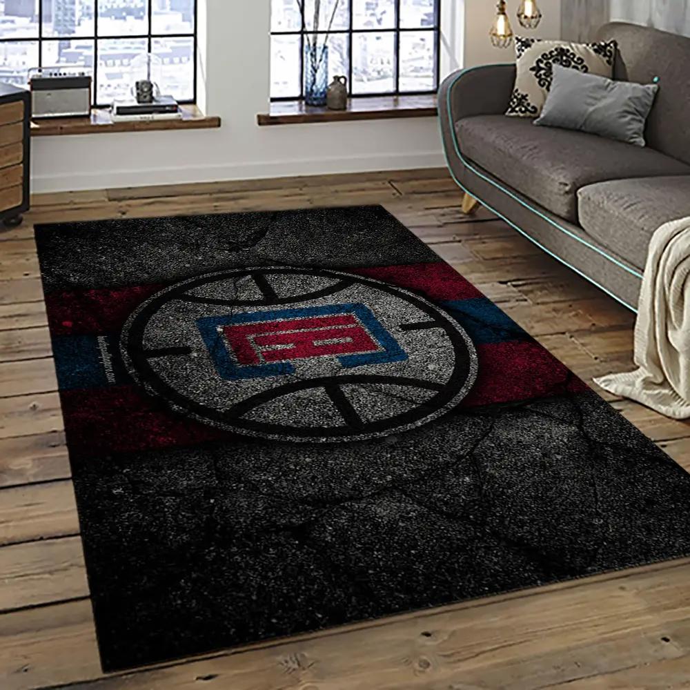 Nba los angeles clippers basketball team logo sport carpet rectangle area rug for living room lac40 Rectangle Rug
