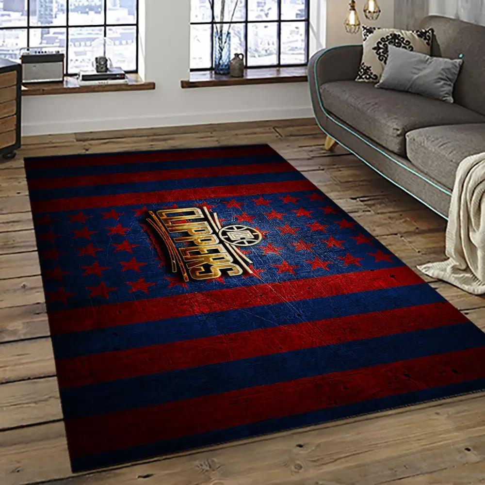 Nba los angeles clippers basketball team logo sport carpet rectangle area rug for living room lac41 Rectangle Rug
