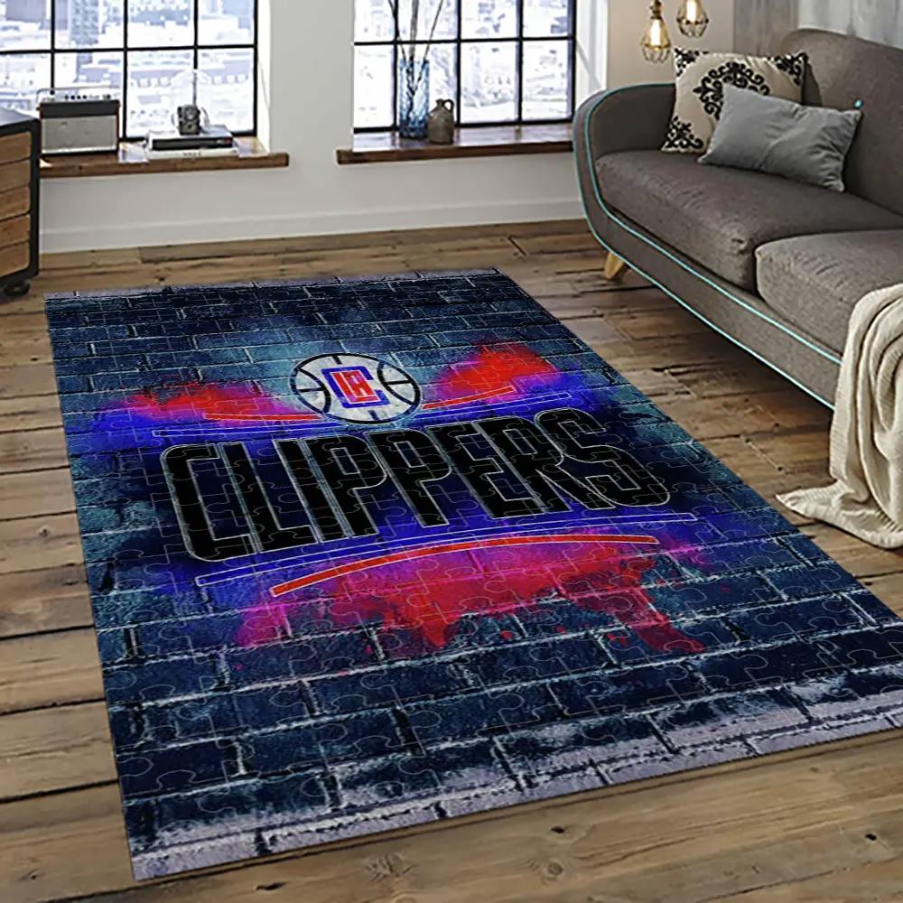 Nba los angeles clippers basketball team logo sport carpet rectangle area rug for living room lac6 Rectangle Rug