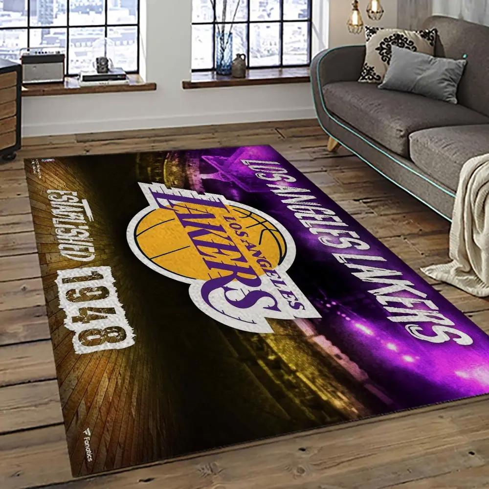 Nba los angeles lakers basketball team logo sport carpet area rug home decor best gift for friends lasl7 Rectangle Rug