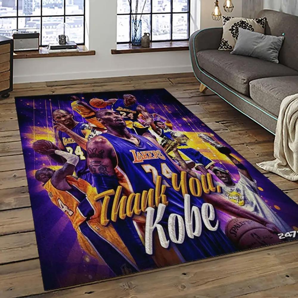 Nba los angeles lakers basketball team logo sport carpet area rug home decor best gift for friends lasl73 Rectangle Rug