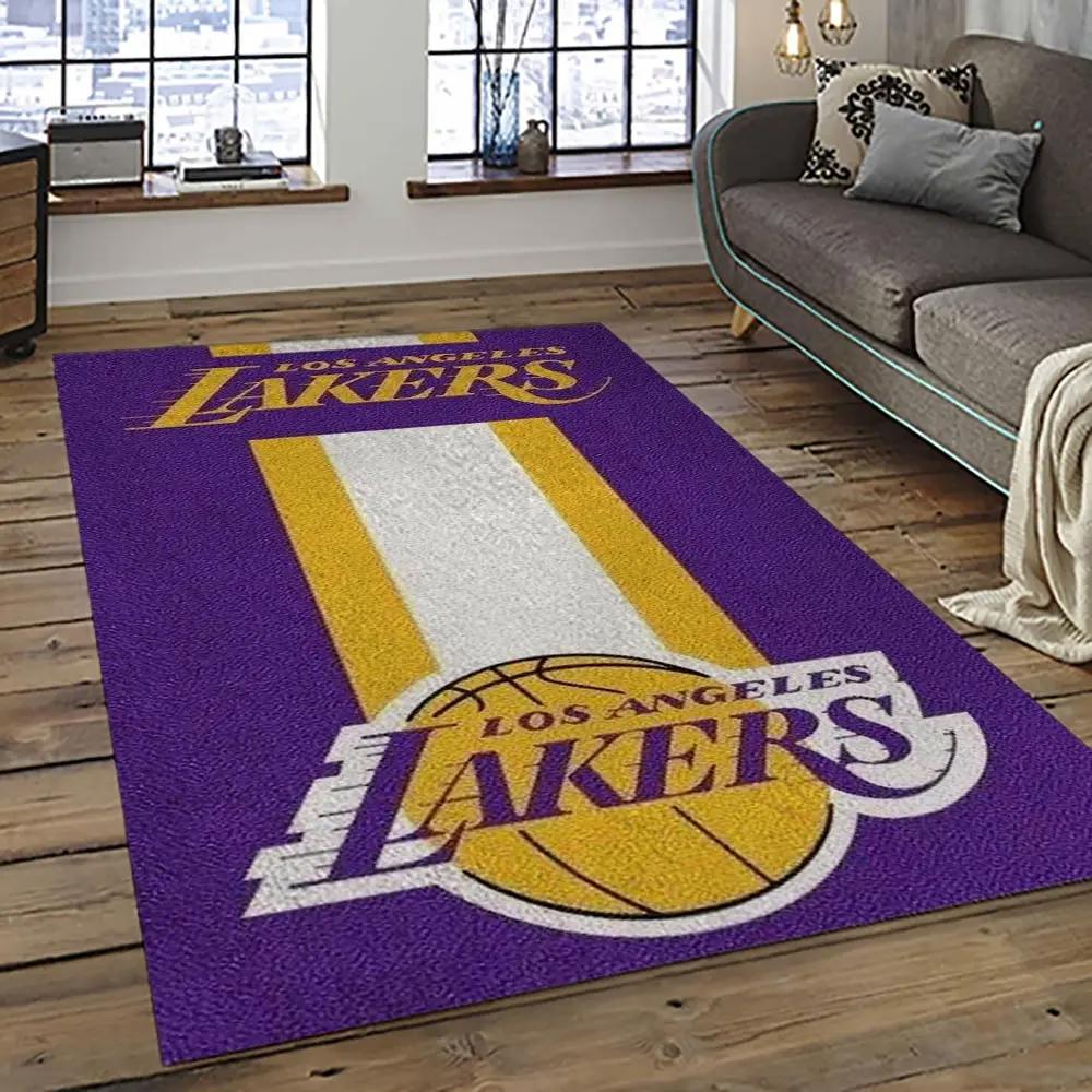 Nba los angeles lakers basketball team logo sport carpet area rug home decor best gift for friends lasl9 Rectangle Rug