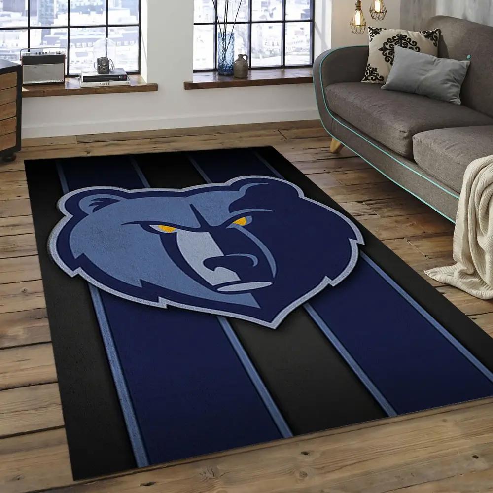 Nba memphis grizzlies basketball legend team logo rectangle area mg12 Rectangle Rug